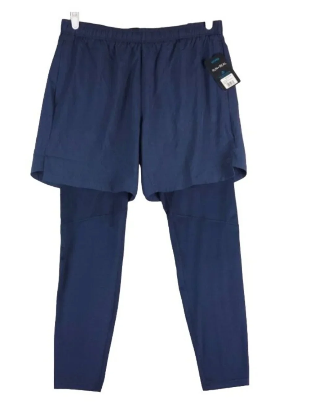 Skora Men's Run Real 2-In-1 Running Shorts and Pants Indigo Ink Chambray Size XL